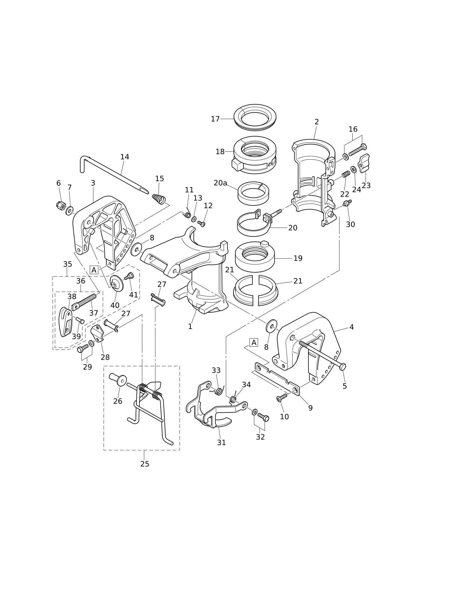 BRACKET · REVERSE LOCK