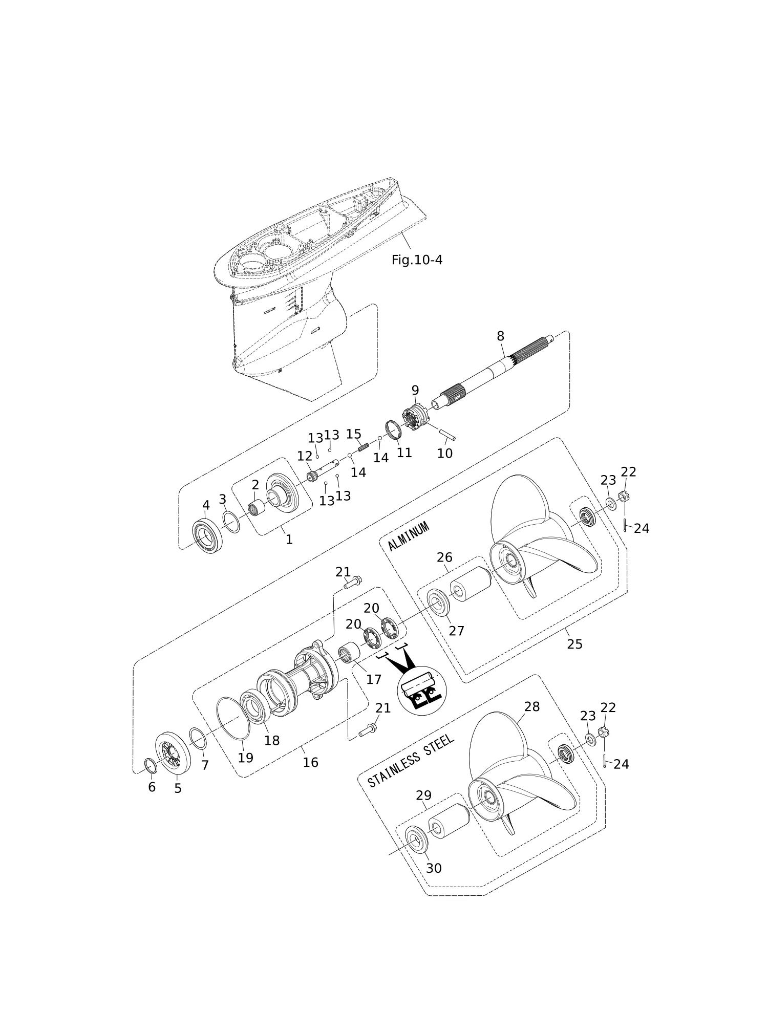 齿轮箱(螺旋桨轴) GEAR CASE(PROPELLER SHAFT)