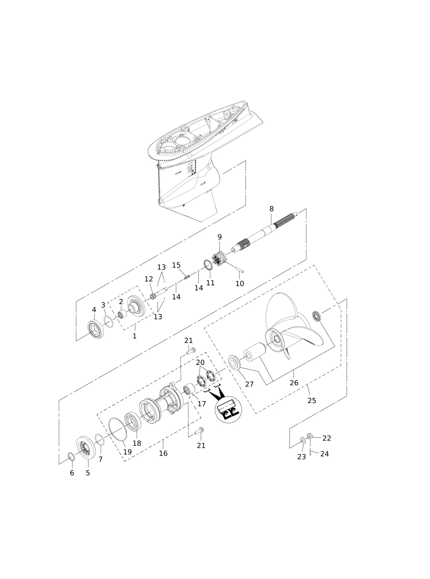 螺旋桨轴齿轮箱 GEAR CASE (PROPELLER SHAFT)